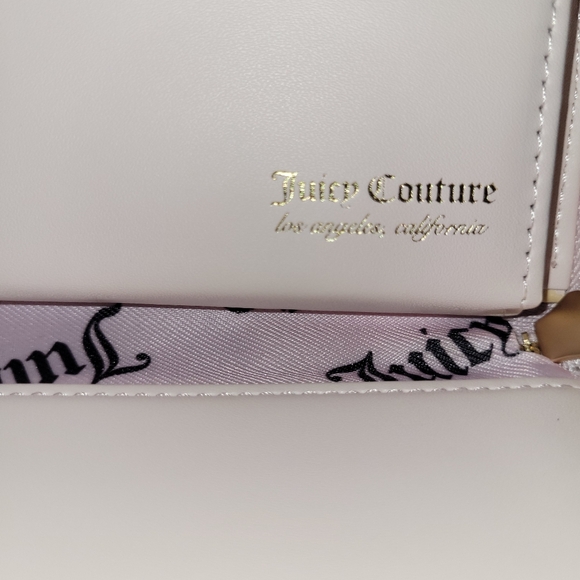 Juicy Couture Brown Velour Pink Trim Rectangle Wallet Y2K Crown Scottie Dog Logo - Picture 5 of 15